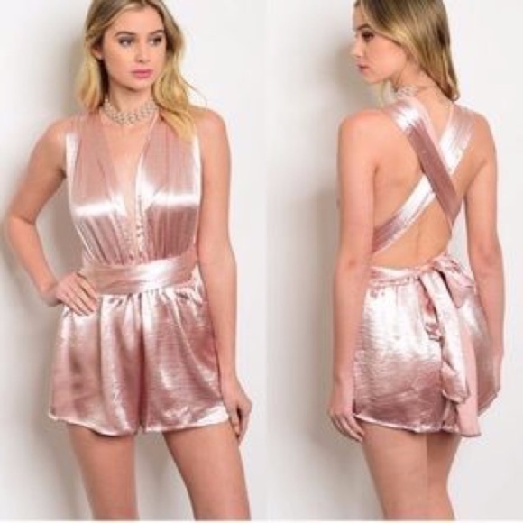 LF Dresses & Skirts - NWT |  LF Rose Gold Wrap Romper